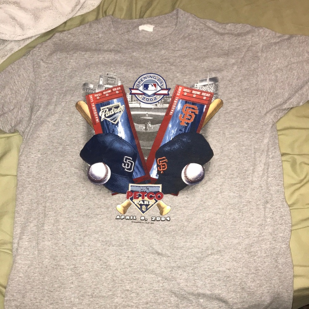 SF Giants SD Padres opening day 2004 vintage Tee